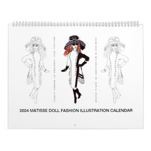 Calendrier d'illustration de mode de la poupée Mat