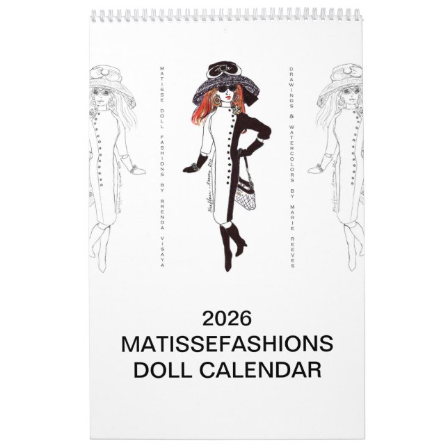 Calendrier d'illustration de mode Matisse 2026 (Protection)