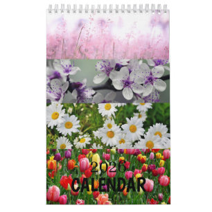 Calendrier d'illustrations de jardin botanique flo