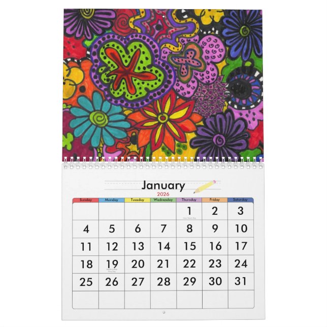 Calendrier d'illustrations originales de Zan (Jan 2026)