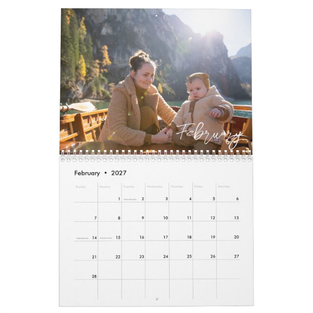 Calendrier d'images personnalisé (Feb 2027)