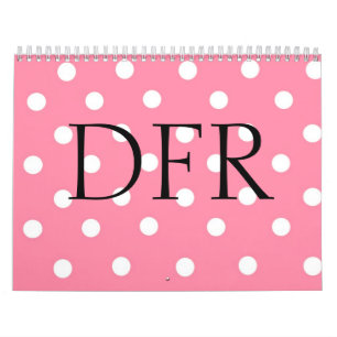 Calendrier d'initiales de point de polka