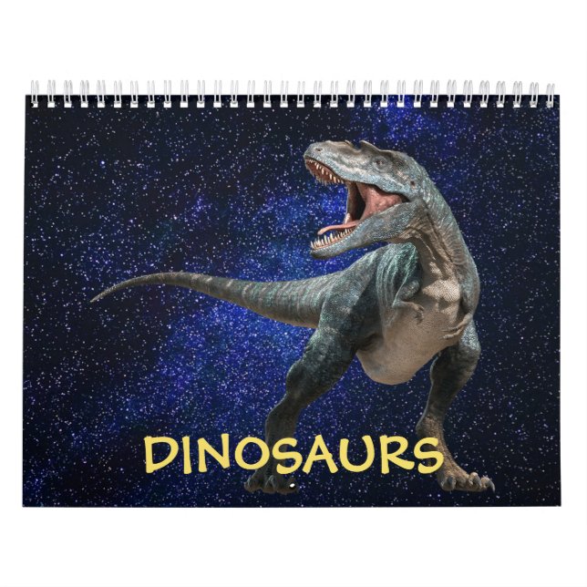 Calendrier Dinosaures Ciel brillant foncé Beau Mur (Protection)
