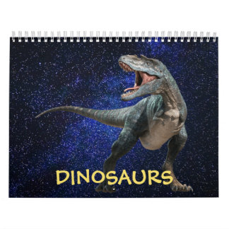 Calendrier Dinosaures Ciel brillant foncé Beau Mur