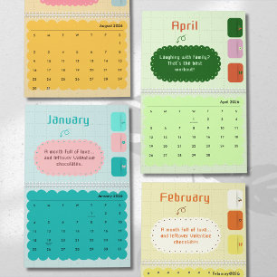 Calendrier d'inspiration aux couleurs vives et joy