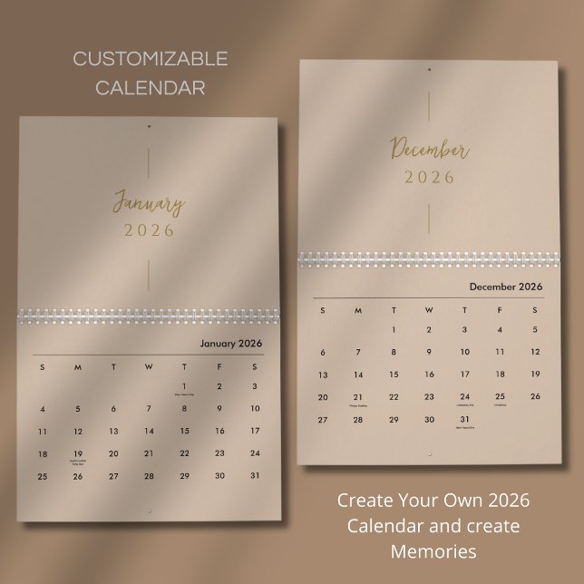 Calendrier Disposition Élégante et Propre (Créateur téléchargé)