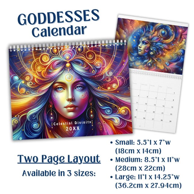 Calendrier Divinité féminine céleste brillante et colorée - (Créateur téléchargé)