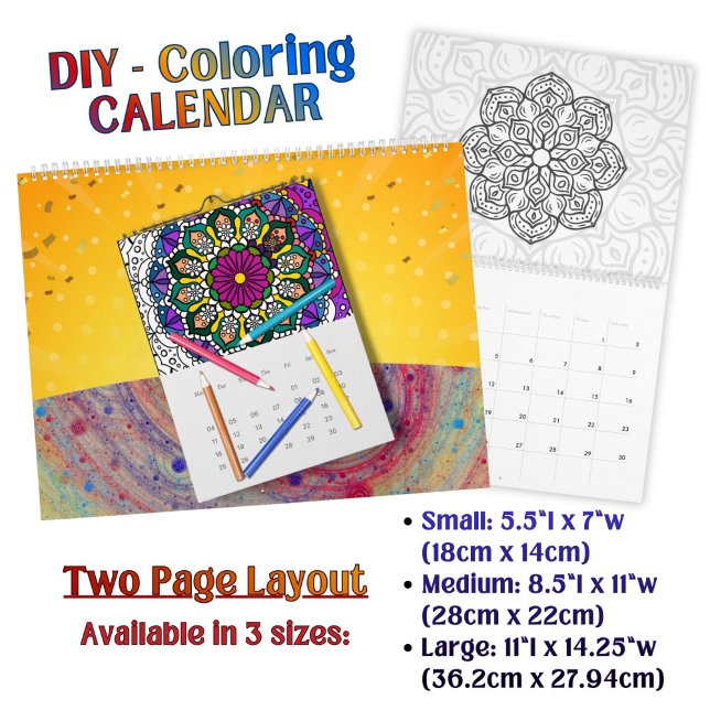 Calendrier do-it-yourself Coloration Mandala Outline Art - (Créateur téléchargé)