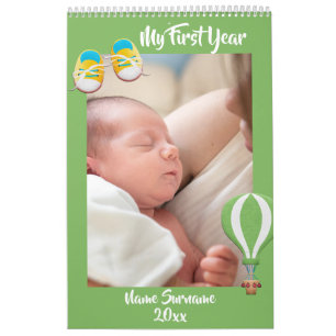 Calendrier DO-IT-YOURSELF photo de bébé  bottes montgolfiè