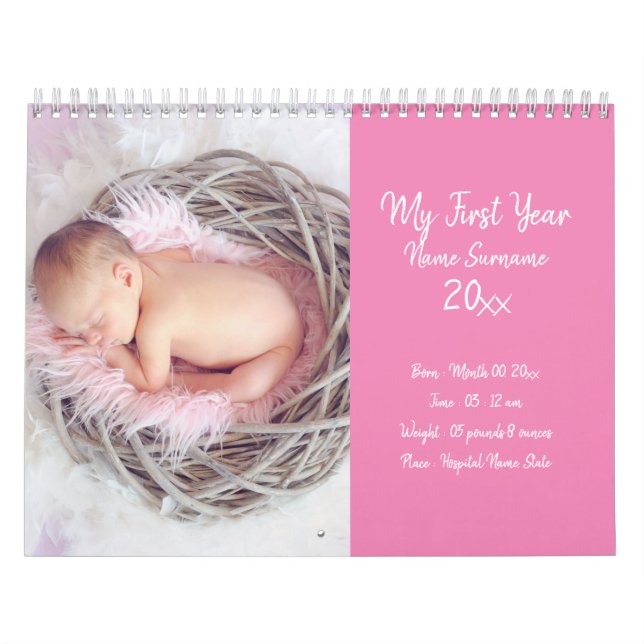 Calendrier DO-IT-YOURSELF photo de bébé première année photo  (Protection)