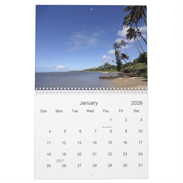 Calendrier d'Oahu, Hawaï 2013 (Jan 2026)