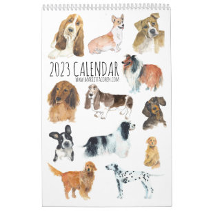 Calendrier DOGS 2023, Page unique, Calendrier blan