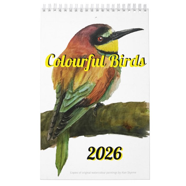 Calendrier d'oiseaux colorés 2026 (Protection)