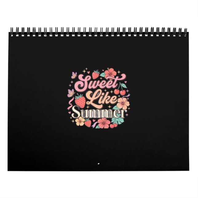 Calendrier Doux comme l'été Mignon Strawberry Cherry Floral W (Protection)