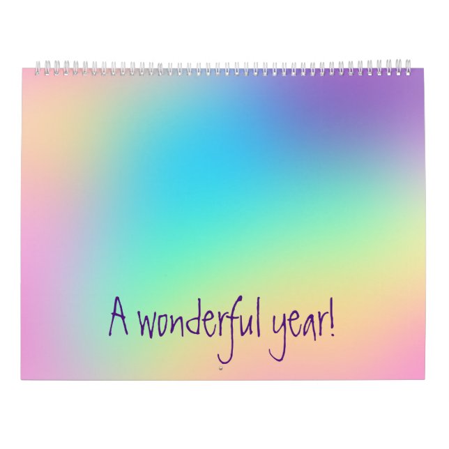 Calendrier Doux Prismatic Arc-en-ciel Dégradé Inspirant Cale (Dos)
