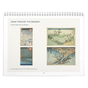 Calendrier Douze estampes de paysages japonais d'Ukiyo-e pour