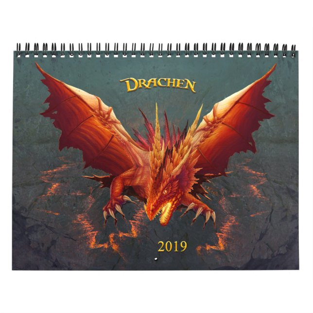 Calendrier Dragon calendriers, Dragon Calendar, (28cm x 22cm) (Protection)