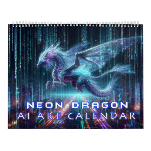 Calendrier Dragon Néon IA Art