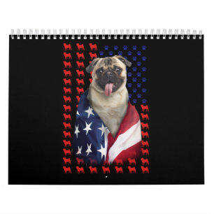 Calendrier Drapeau américain Puggy