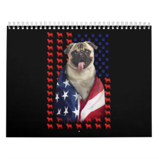 Calendrier Drapeau américain Puggy