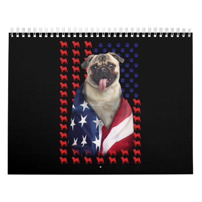 Calendrier Drapeau américain Puggy (Protection)