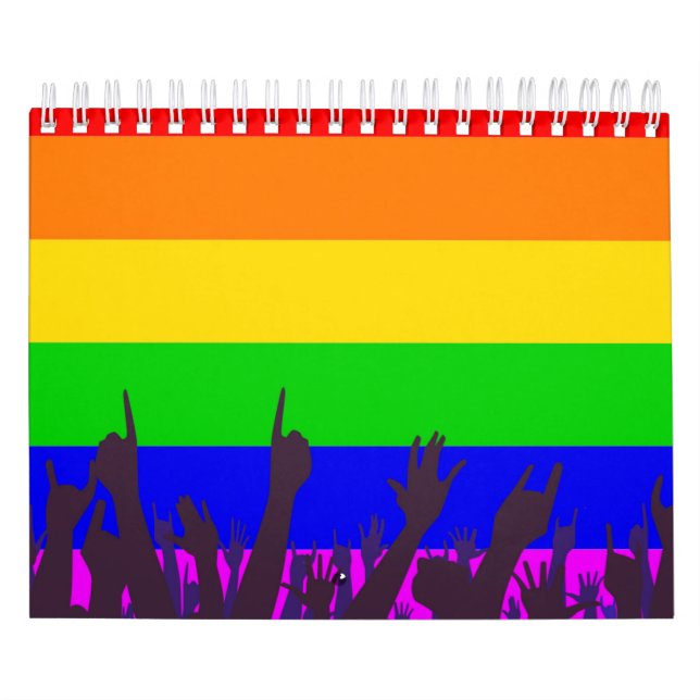 Calendrier Drapeau arc-en-ciel transgenre LGBT avec agitateur (Protection)