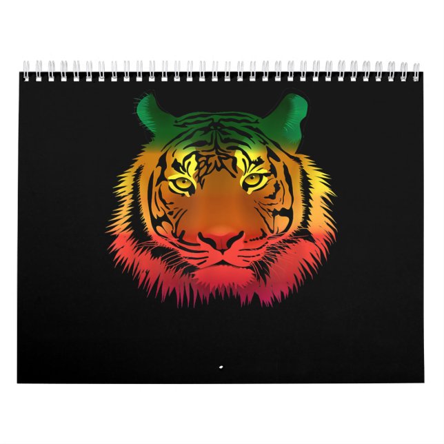 Calendrier Drapeau cool jamaïcain de tigre (Protection)