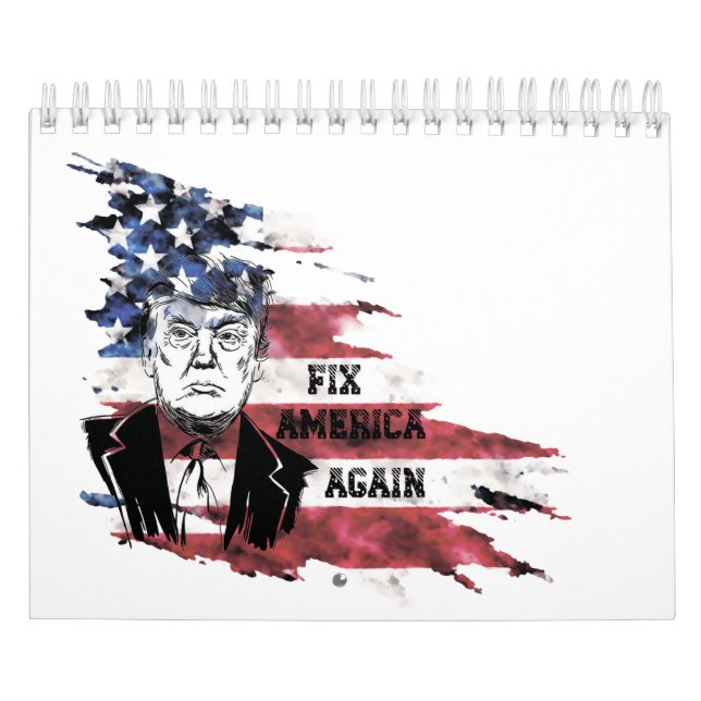 Calendrier Drapeau des Etats-Unis.Donald Trump. (Protection)