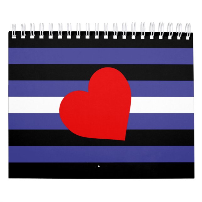 Calendrier Drapeau et cœur de fierté en cuir (Protection)
