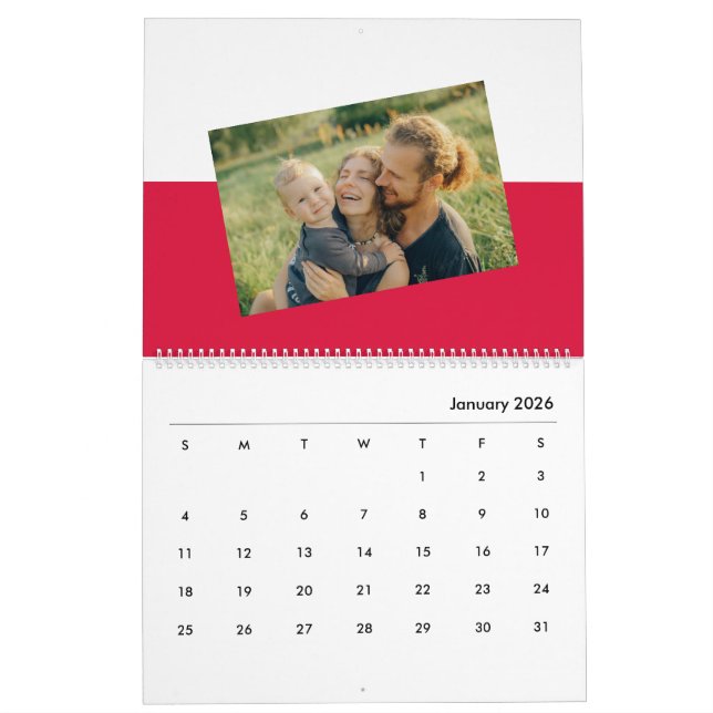 Calendrier Drapeau polonais Ajouter photo Pologne 2026 Fotoka (Jan 2026)