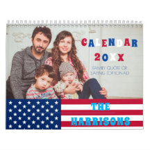 Drapeau USA & Family Photo Retro