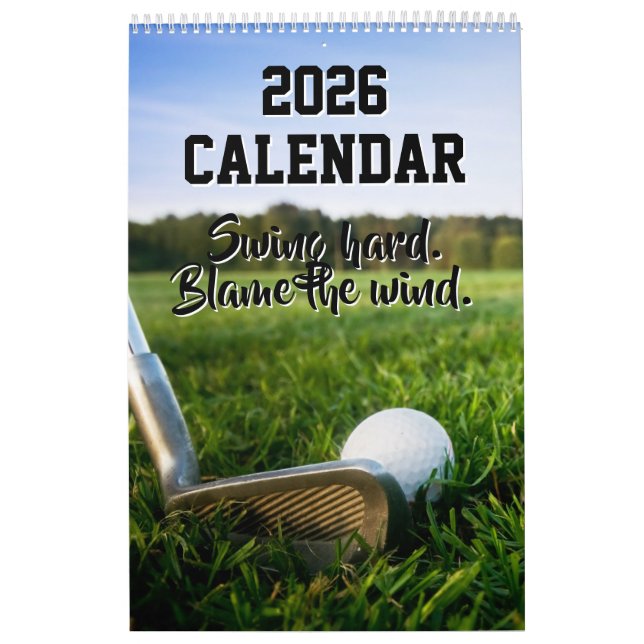 Calendrier drôle 2026 Citations de golf Papa golfe (Protection)