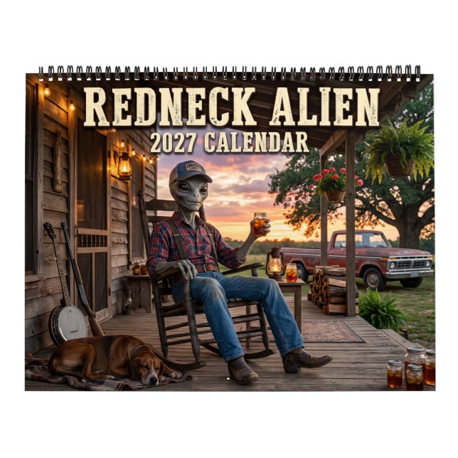 Calendrier drôle Alien Redneck 2027 (Protection)