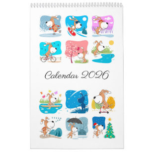 Calendrier drôle de chiot mignon amateur de chiens