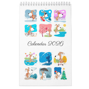 Calendrier drôle de chiot mignon amateur de chiens