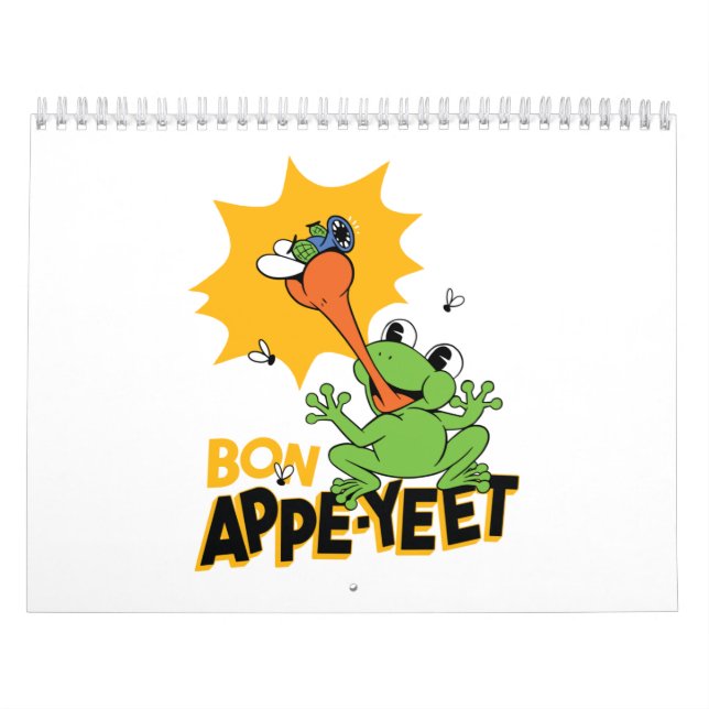 Calendrier Drôle grenouille à capter volée caricature classiq (Protection)