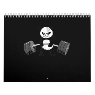Calendrier Drôle Panda Entraînement Kitten Gym Deadlift Puiss