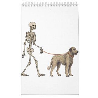 Calendrier Drôle Pekingese Skeleton Dog Marcher Halloween Chi