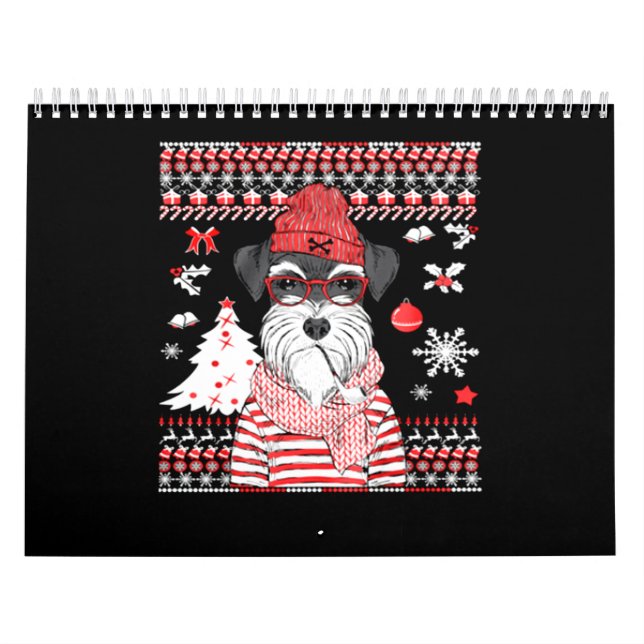 Calendrier Drôle Schnauzer Dog Christmas Gig (Protection)