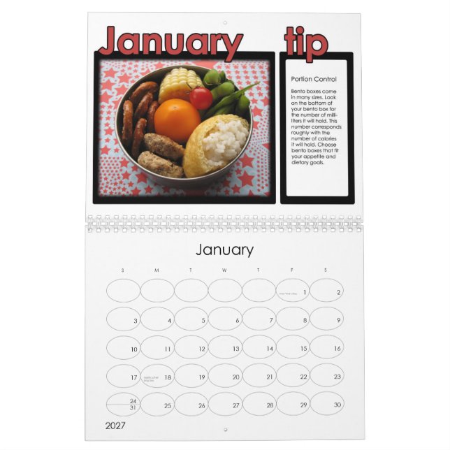 Calendrier du bento 2011 de Sonoma (Jan 2027)