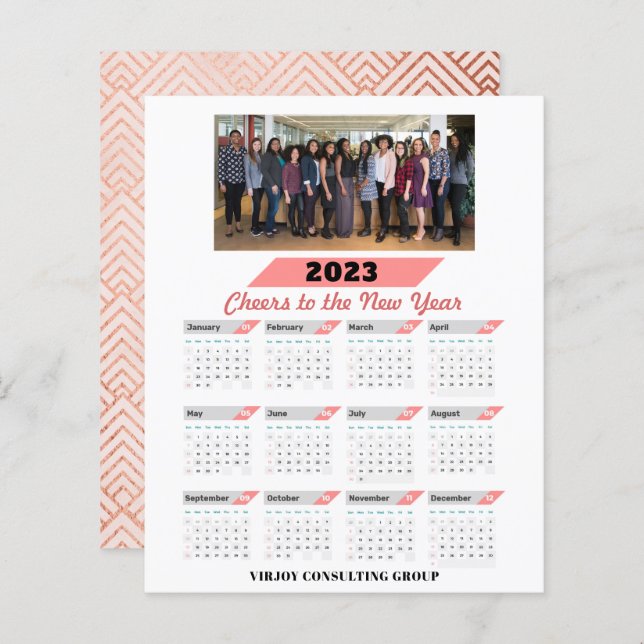 Calendrier du budget 2023 Carte photo d'entreprise (Devant / Derrière)