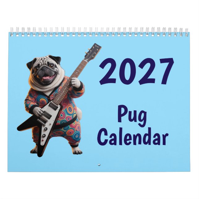 Calendrier du chien Pug 2027 (Protection)