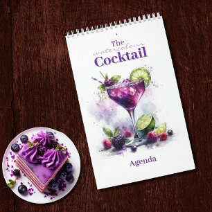 Calendrier du cocktail d'aquarelle