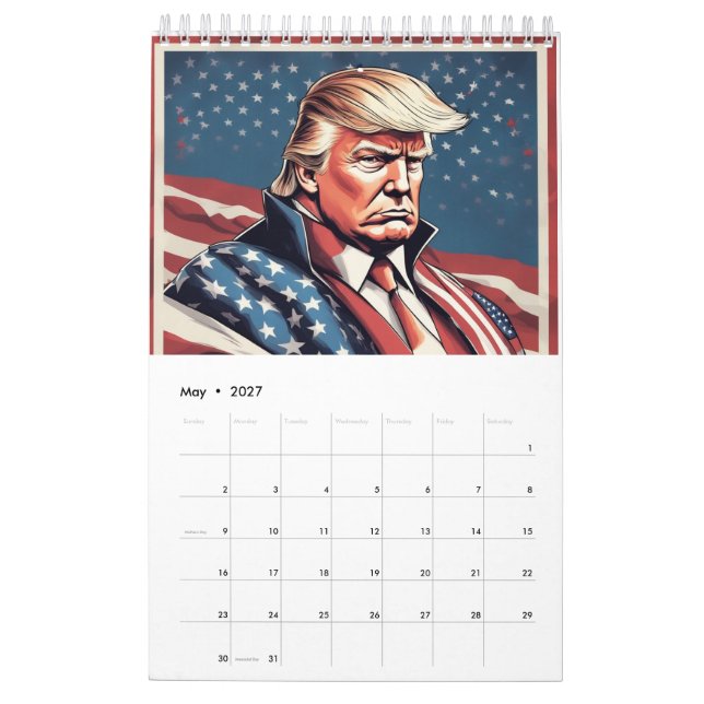 Calendrier du drapeau américain épopé Trump (Mai 2027)