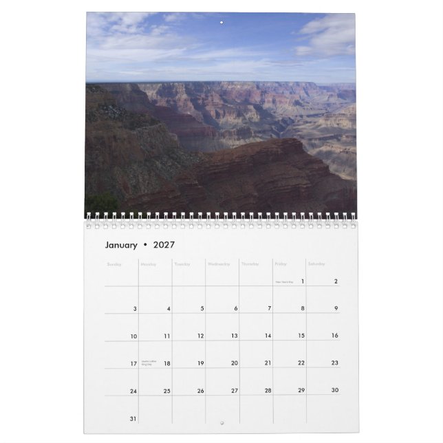 Calendrier du Grand Canyon 2013 (Jan 2027)