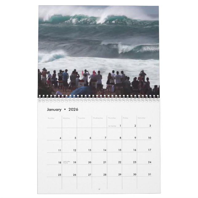 Calendrier du grand Surf d'hiver du pipeline (Jan 2026)