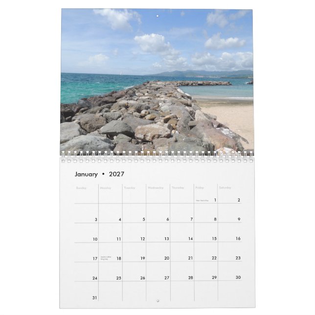 Calendrier du Grenada la Caraïbe (Jan 2027)