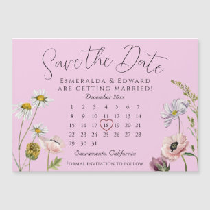Calendrier du Mariage de fleurs violettes pâles En