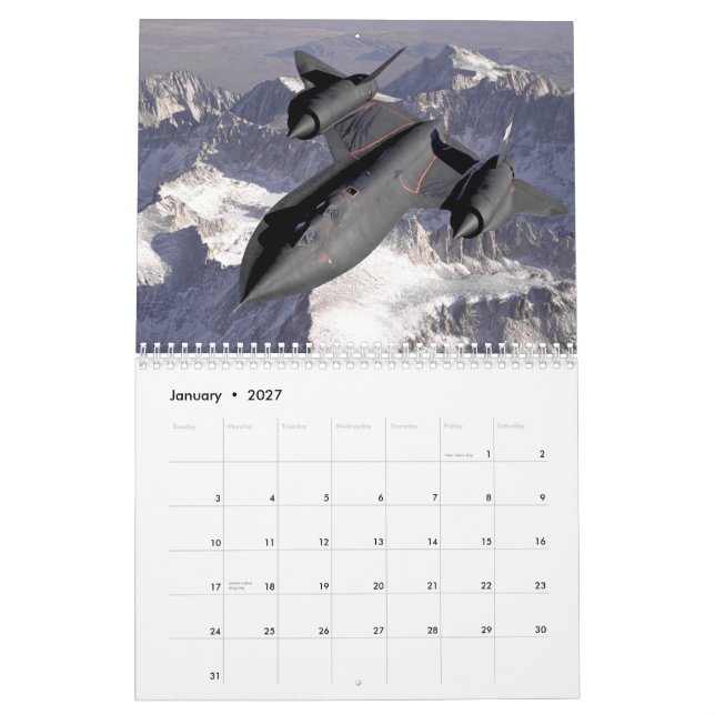 Calendrier du merle SR-71 (Jan 2027)