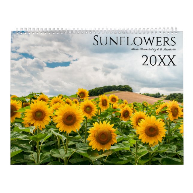 Calendrier du mur photo de tournesol 2025 (Protection)